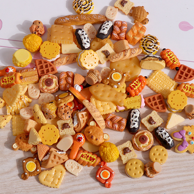 仿真食玩面包系列福袋 diy奶油胶手机壳素材配件10个装1份-阿里巴巴