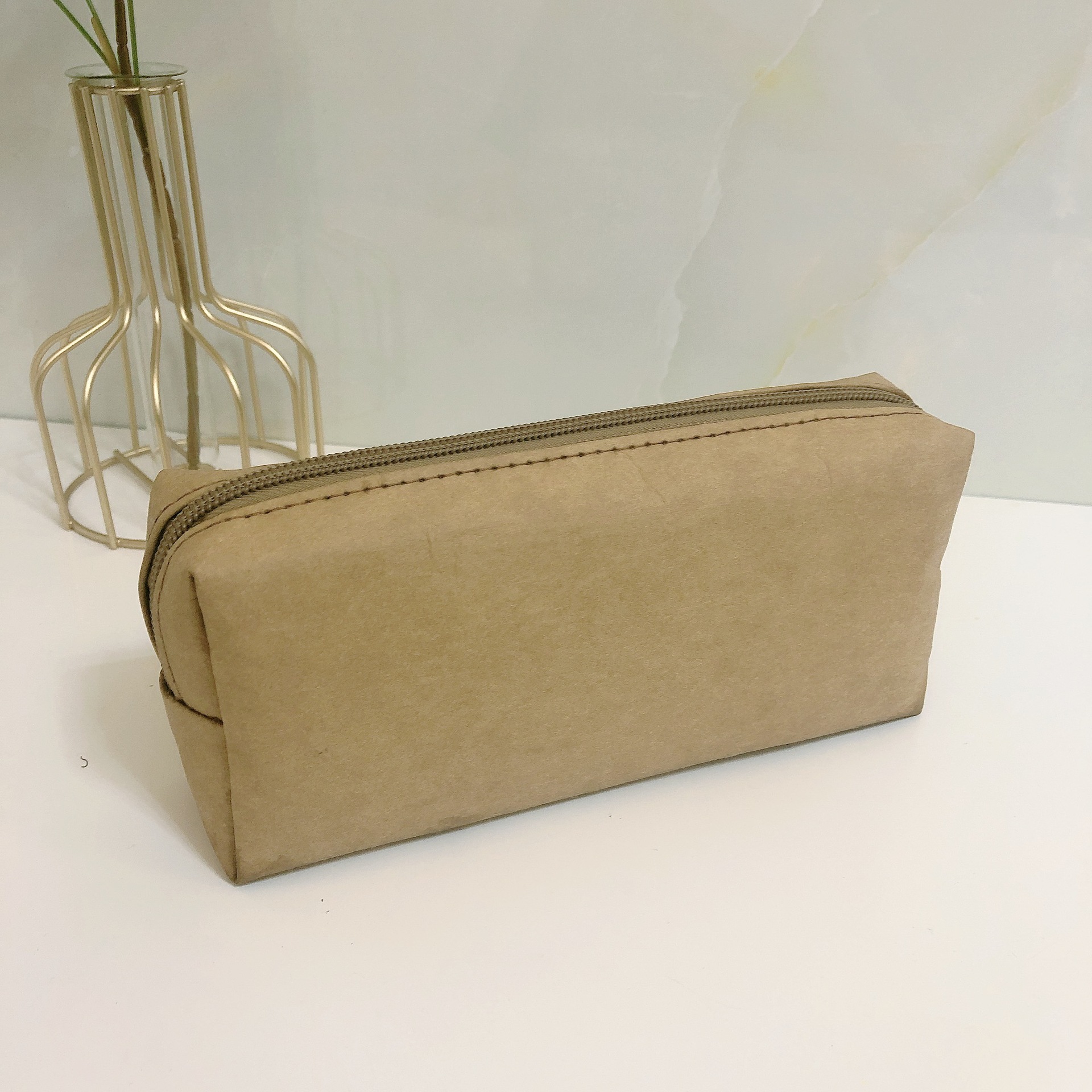 简约小清新复古文艺水洗牛皮纸包便捷手拿化妆收纳包迷你小女包袋