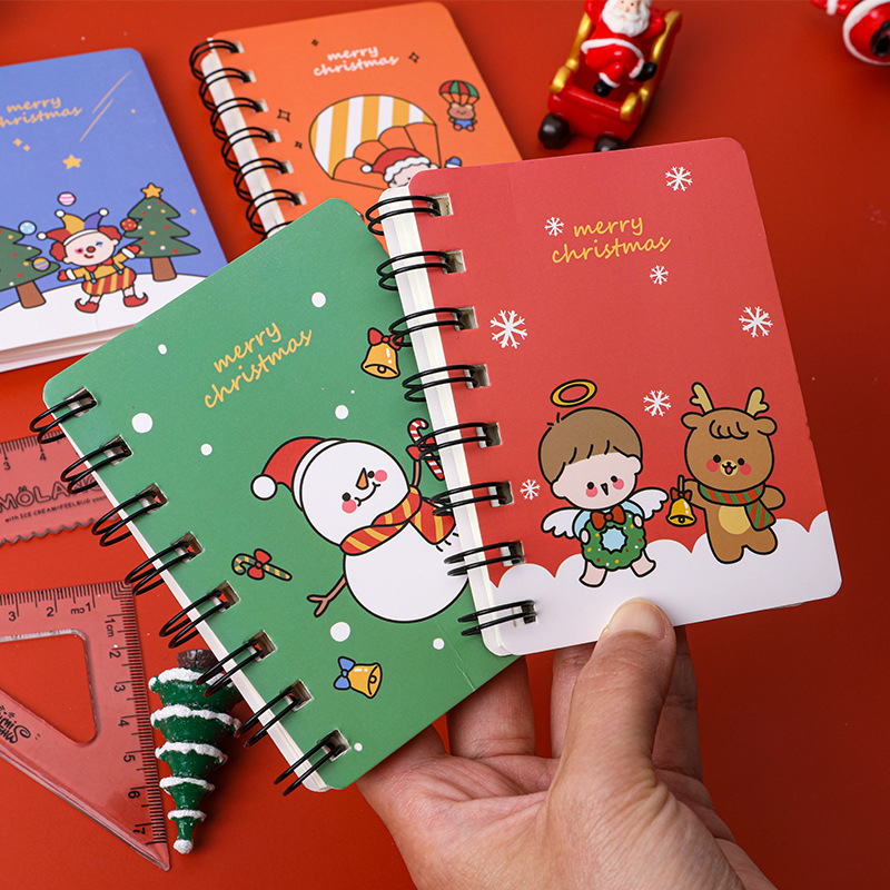 Hangsu Christmas Coil Notebook Student Mini-Portable Christmas Holiday Gift Event-Recording Pocketbook Pocket Notebook