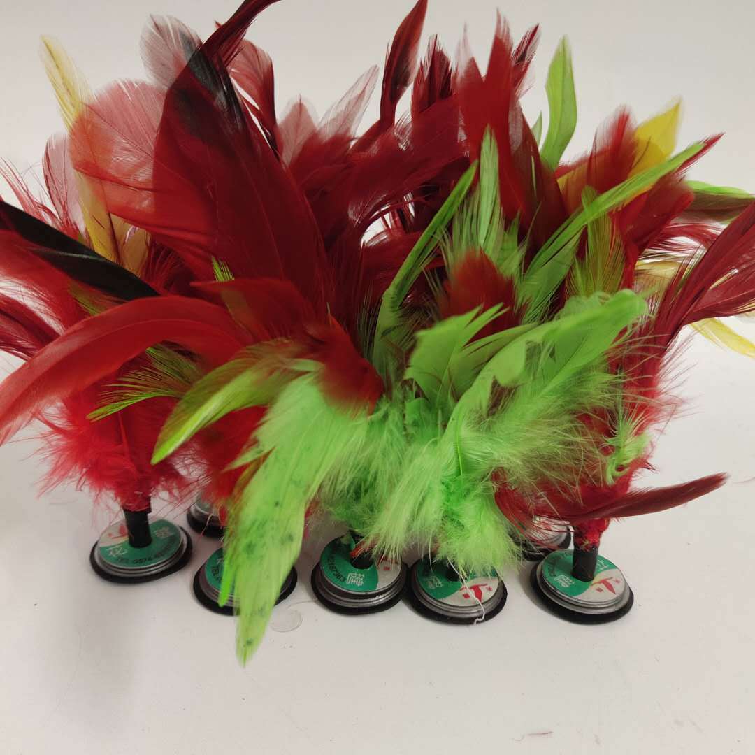 鸡毛毽子比赛健身毽球键子耐踢毛幼儿园儿童小学生羽毛花毽子