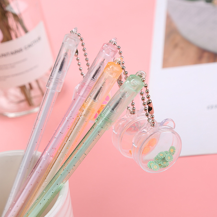 Fruit Sequins Pendant Gel Pen Creative Student Hanging Pen Cute Stationery Office Supplies Water-Based Sign Pen