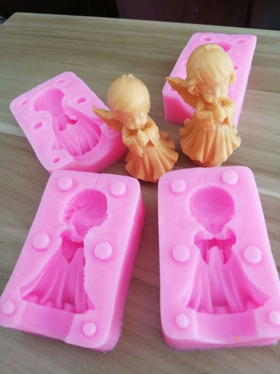 小男孩小女孩天使造型香薰石膏模具 diy翻糖巧克力液态硅胶模具