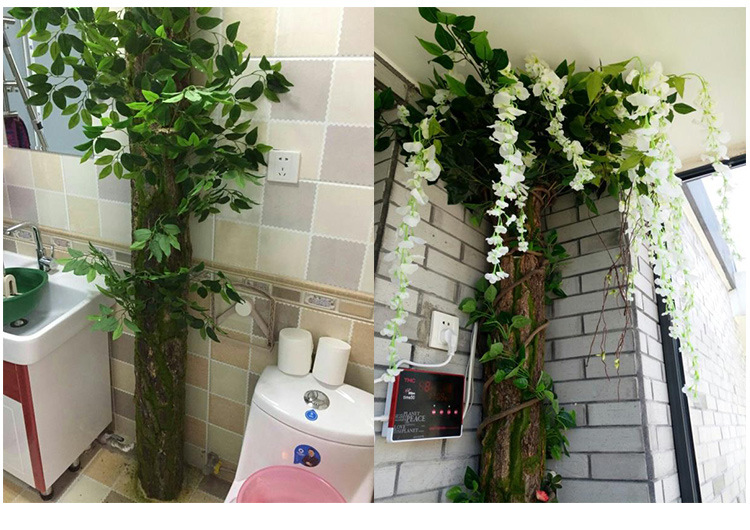 仿真假树皮管道装饰遮挡包下水管消防管管子柱子室内阳台假花藤条