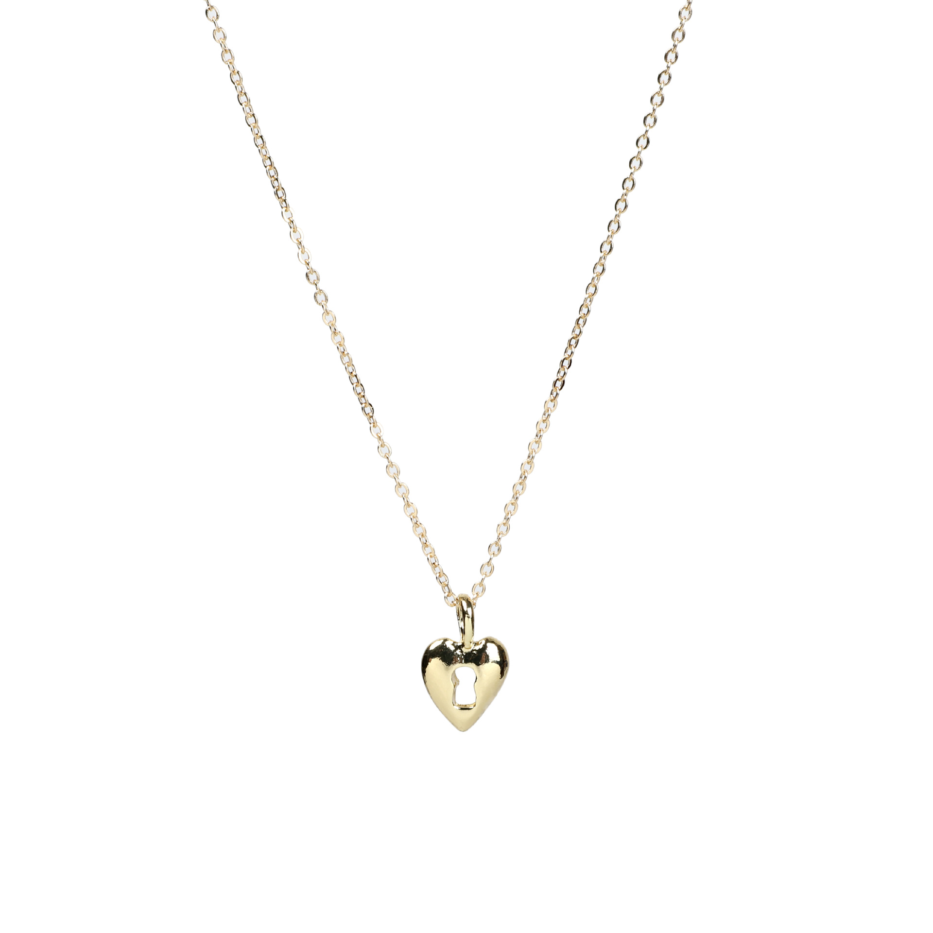 欧美跨境饰品女简约镂空爱心吊坠项链时尚百搭小众设计感锁骨链