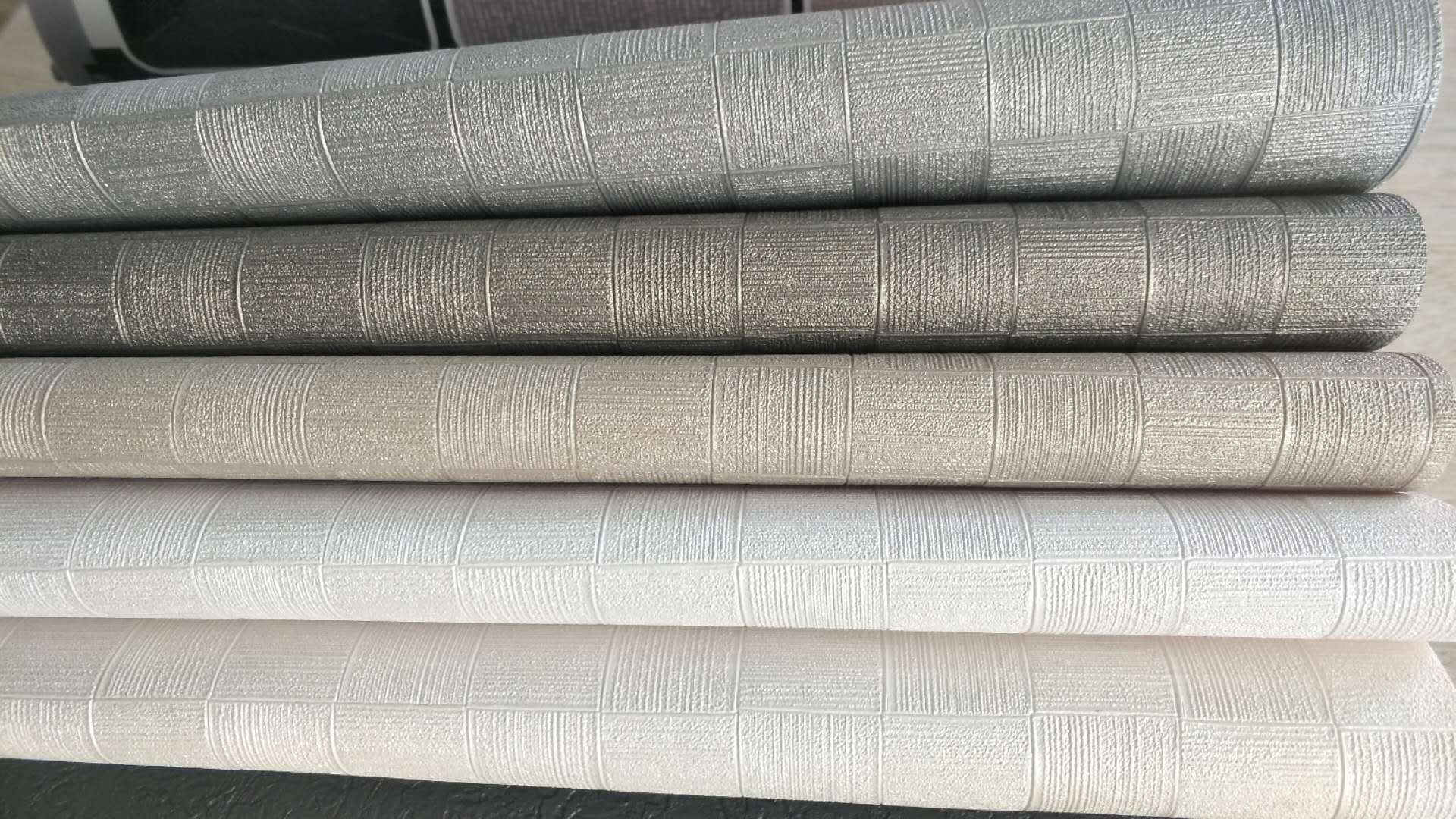 厂家直销简约自然十字布基大方格子几何背景墙壁纸墙布