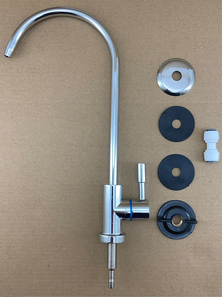 净水器水龙头配件纯水机2分双出水龙头鹅颈龙头厨房家用直饮ro接