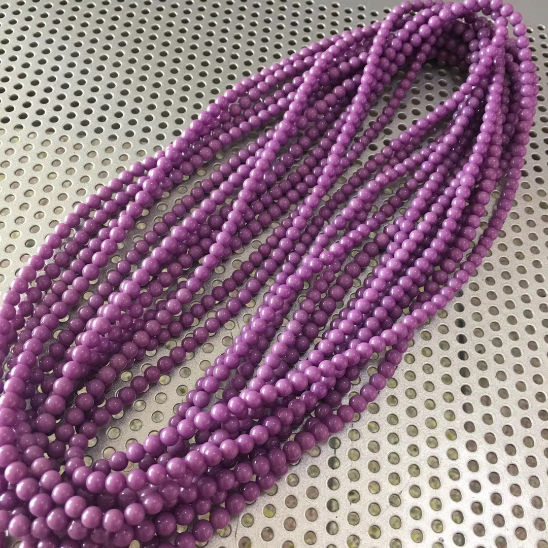 天然紫云母 佛珠无白无黄无杂裂多圈手链颜色深紫厂家批发价