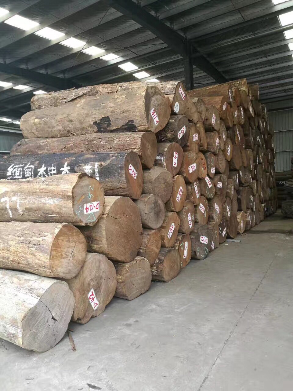 现货供应缅甸柚木原木 缅甸柚木方料加工定制 高档防腐家具材