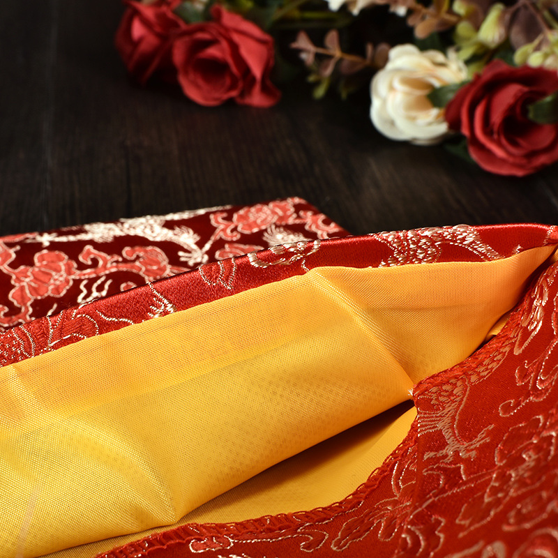 Spot Satin Fabric Red Envelope Chinese Jacquard Tassel Ten Thousand Yuan Big Red Packet Wedding Supplies Wedding Red Packet Wholesale