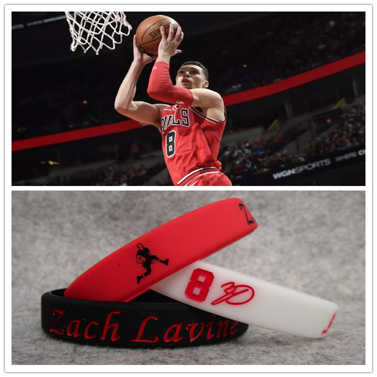 篮球星扣篮王8号拉文zach lavine 签名运动手环硅胶腕带球迷饰品
