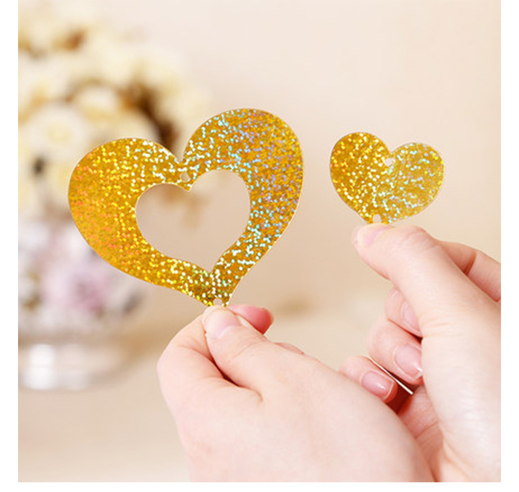 婚庆结婚用品 银色雨丝帘气球心形吊坠镭射亮片 心形亮片雨丝吊坠-阿