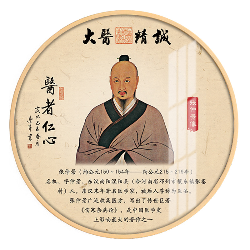 孙思邈张仲景华佗扁鹊李时珍画像挂画中医馆装饰画大医精诚名医像
