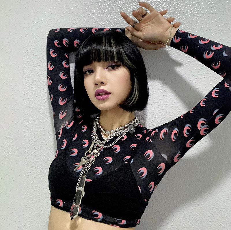 欧美外贸2020秋新款纯色个性别针纽扣设计长袖t恤女装亚马逊批发