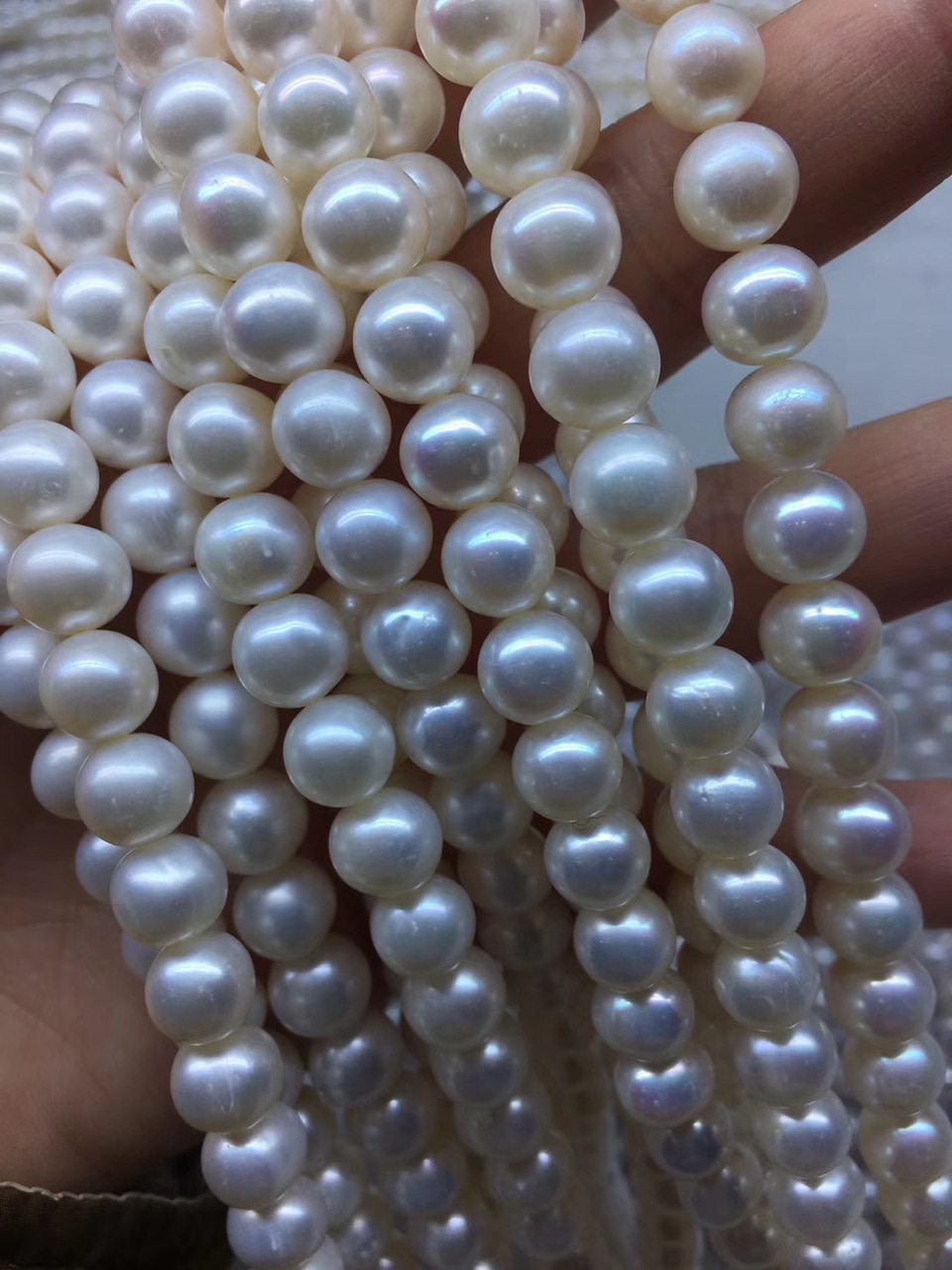 圆珠微瑕8-9mm珍珠项链 淡水养殖珍珠批发 加工定制diy辅料配珠