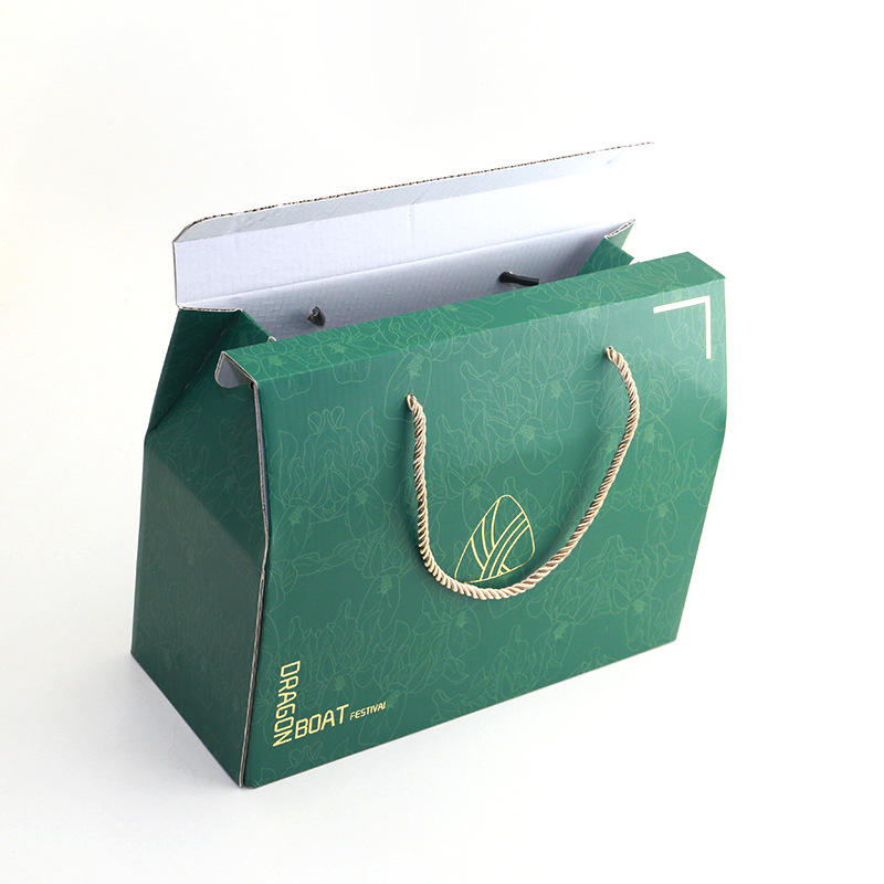 端午瓦楞食品手拎包装盒三层瓦楞手提盒日用品遂昌长粽鸭蛋手提盒