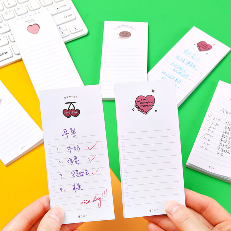 智顺 可爱桃心便利贴n次贴学生留言记事计划清单便签本手帐便签纸