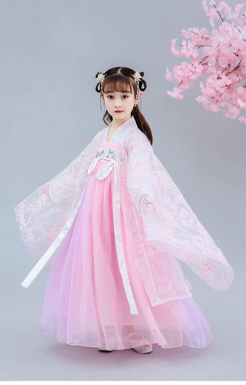 儿童新款汉服女童古装中国风超仙连衣裙小女孩唐装复古公主裙潮衣