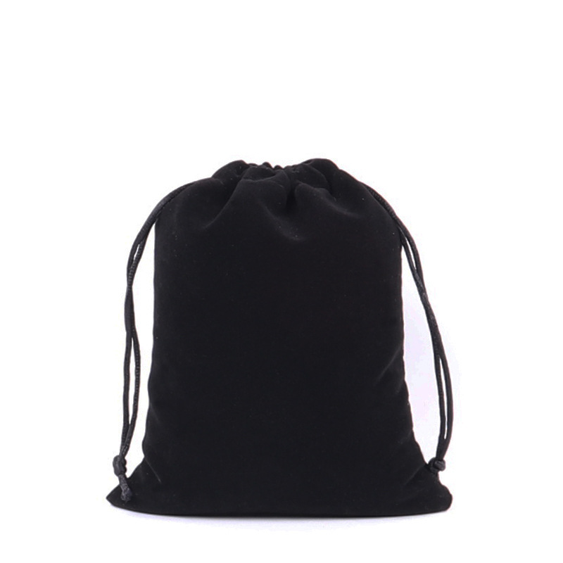 Flannel Bag Wholesale Drawstring Jewelry Jewelry Package Bag Earphone Jewelry Storage Bag Black Flannel Drawstring