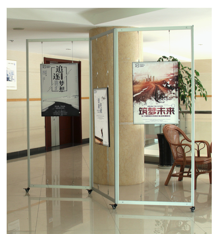 八棱柱书画画展展示架摄影展校园艺术作品展背景展架画廊屏风隔断