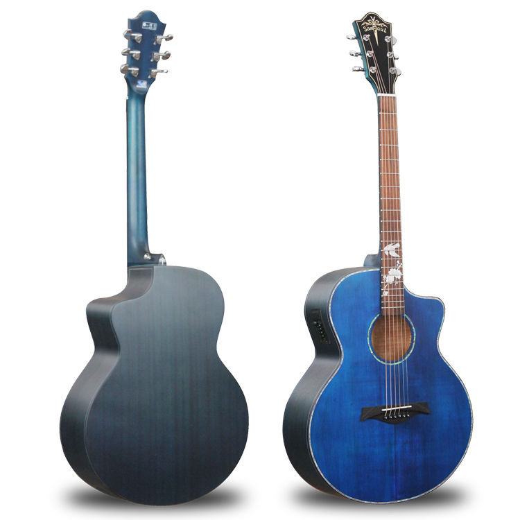 40 41寸电箱吉他 民谣两用插电箱琴吉他 演出单板电木吉他 弹唱装