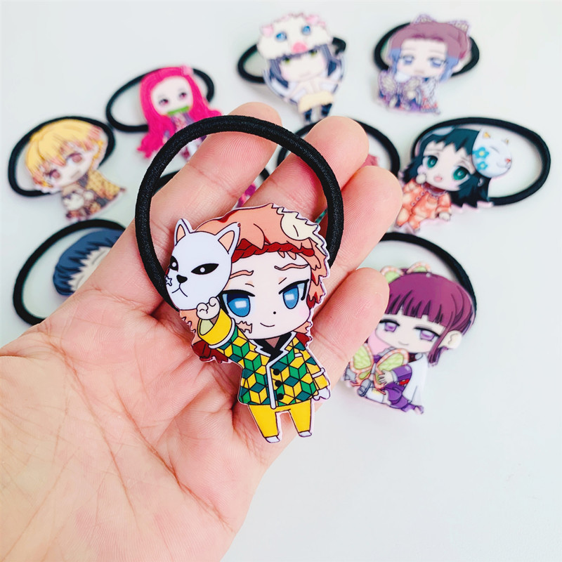 可爱卡通动漫鬼灭之刃女生头绳儿童发饰橡皮筋发圈头饰小女孩头绳