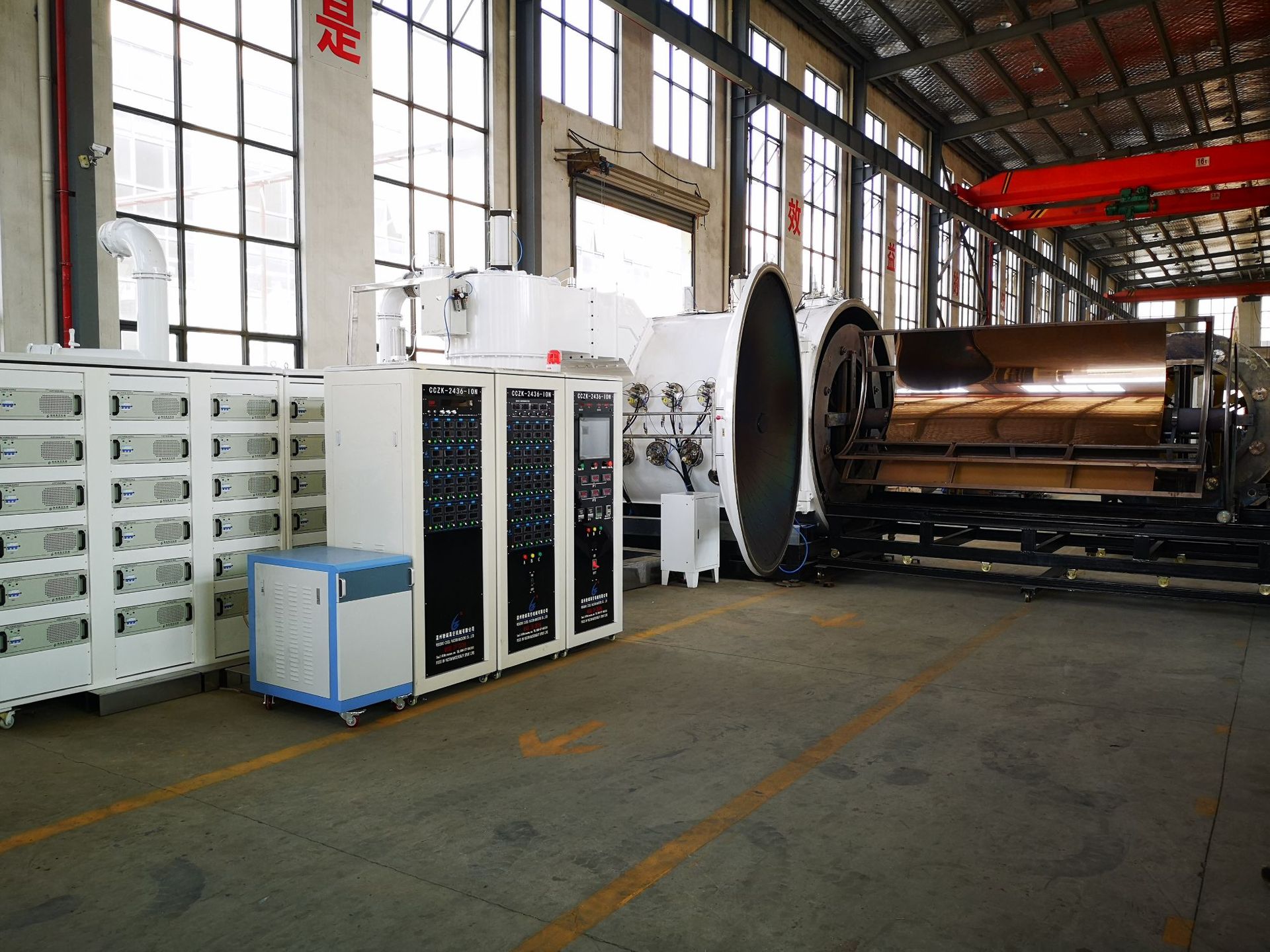 【交钥匙工程】不锈钢板材钢管专用卧式真空镀钛设备 pvd镀金设备