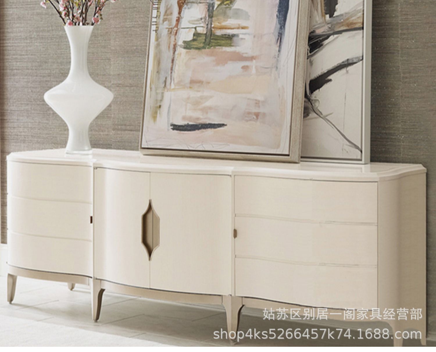 美克电视柜简约美家轻奢后现代电视柜美式视听柜小户型实木家具