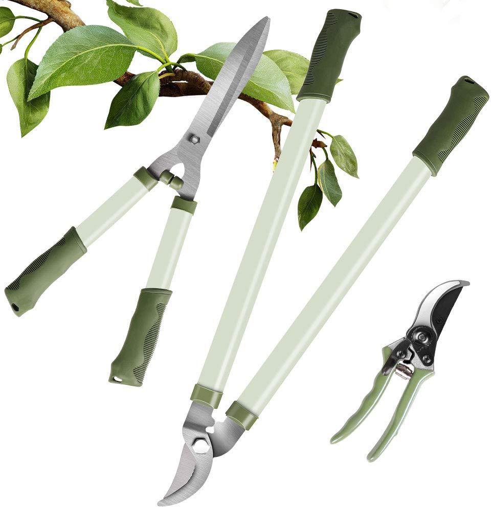 碳钢材质花园苗圃修枝剪篱笆剪玫瑰剪刀工具三件套