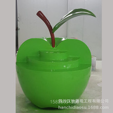 四川乐山雕塑生产厂家仿真水果摆件 苹果玻璃钢雕塑工艺品