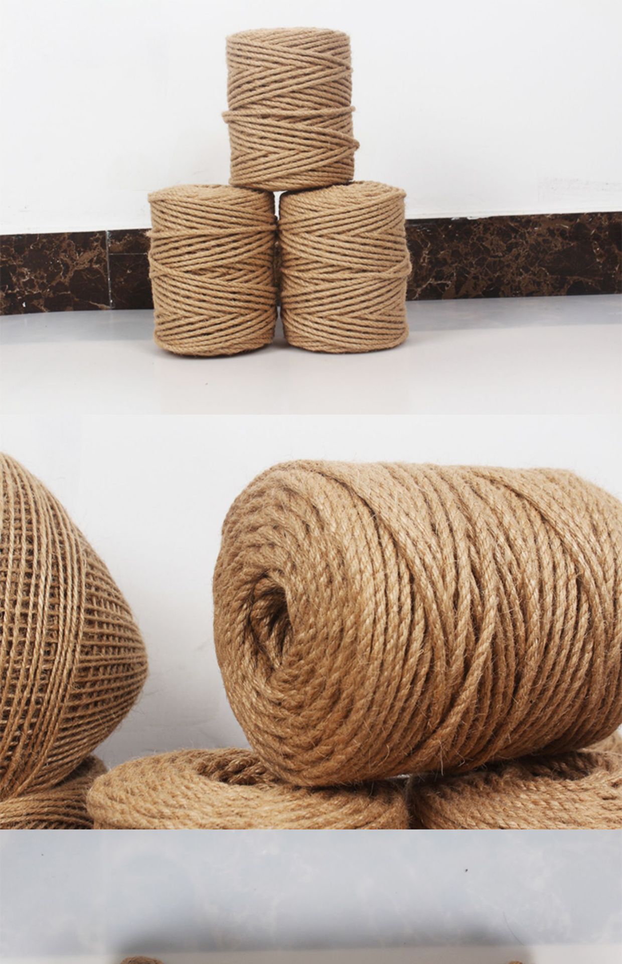 麻绳绳子装饰品手工编织捆绑绳线网细粗diy材料编制彩色复古风绳