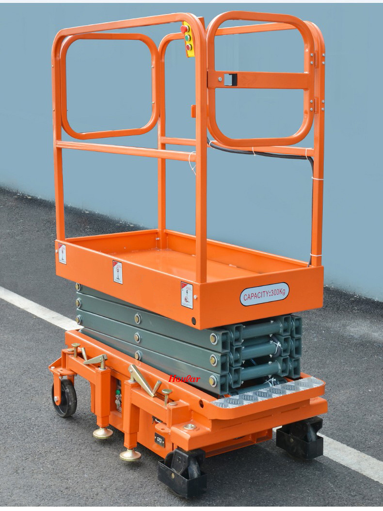 hoular好拉sjy3小型剪叉式升降平台半电动平台3米作业平台升降机