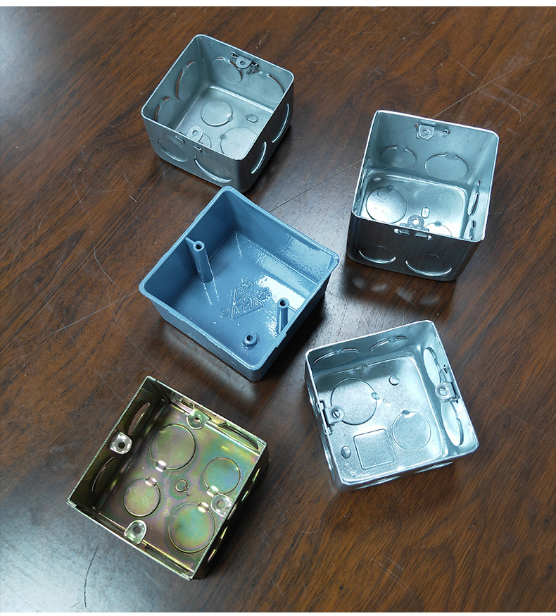 厂家直销 钢制镀锌86底盒暗装 金属接线盒 开关拉伸盒方型可定制-阿里