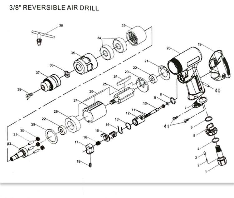气动枪式风钻风动正反气钻自锁气钻枪式气钻气动钻正反风钻风动钻