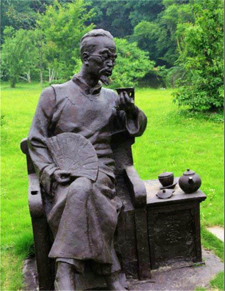 园林炒茶人物雕塑 景观铸铜晒茶雕像 广场抽象晾茶塑像