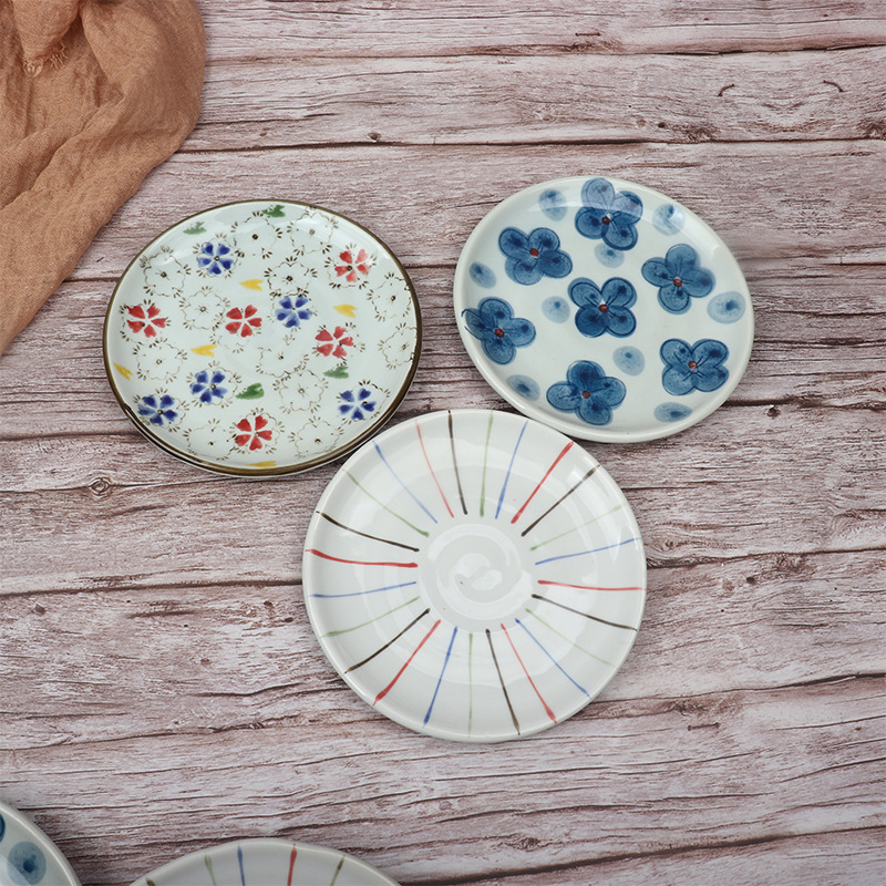 日式梅花骨碟6寸摆台底碟日韩料理寿司居酒屋铁板烧盘子