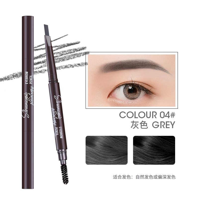 MY ONLY Three-Dimensional Multi-Effect Eyebrow Pencil Double-Headed Triangle Word Beginner Eyebrow Pencil Not Easy to Smudge Cosmetic Brush Cross-Border