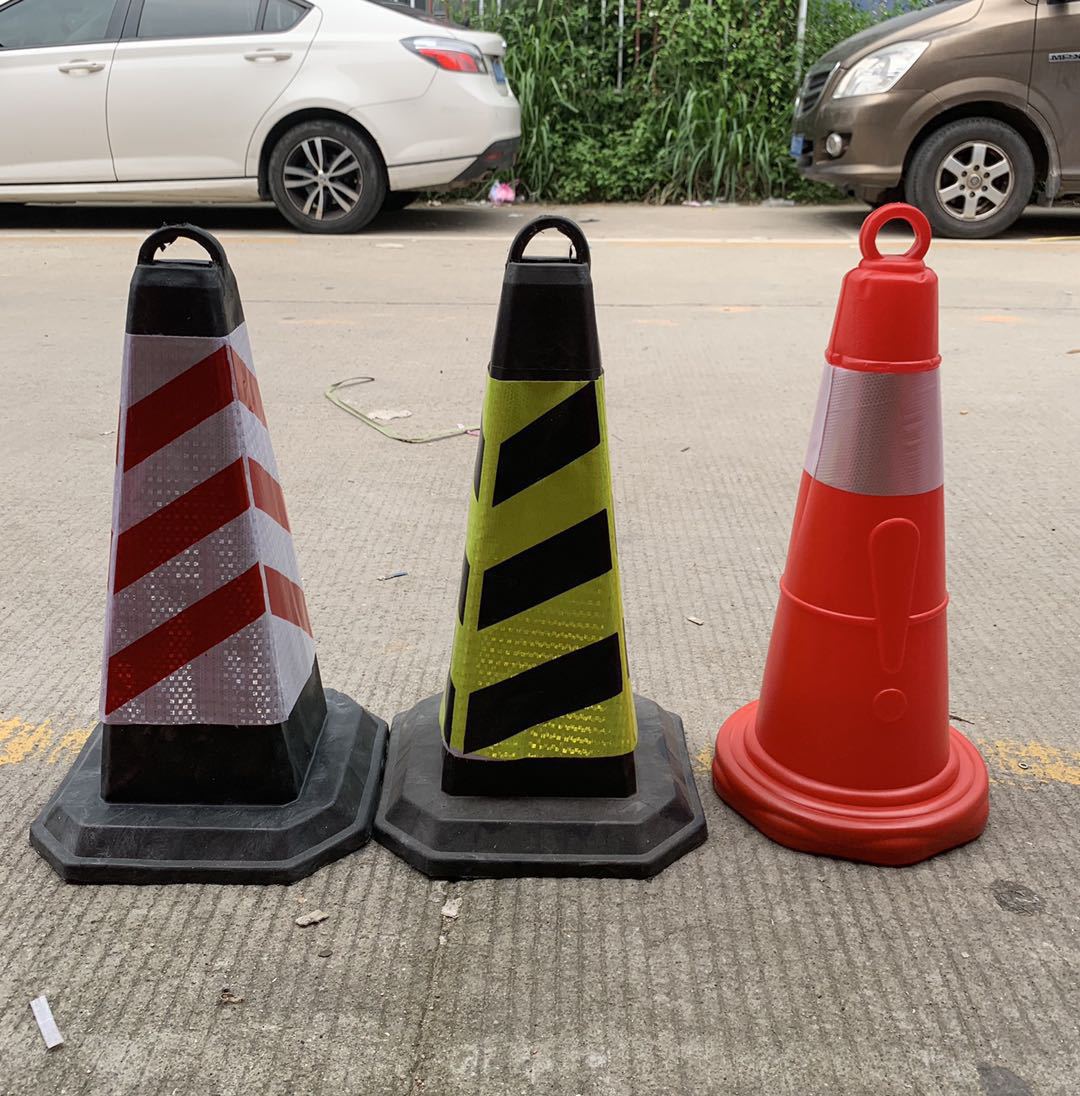 施工安全警示锥 反光路障隔离雪糕筒 70cmpe塑胶路锥沙底圆锥方锥