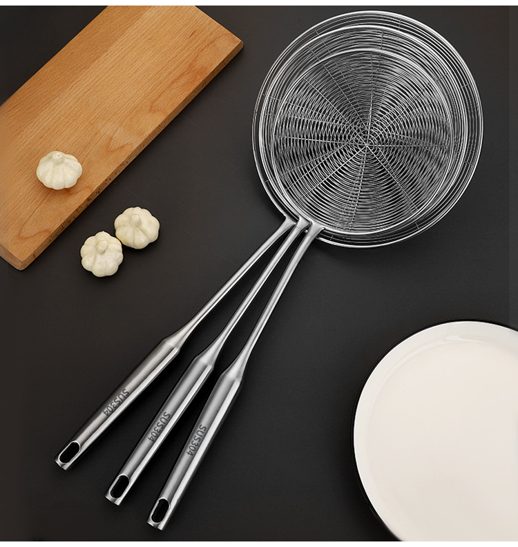 304不锈钢线漏网油格家用火锅捞勺豆浆果汁漏勺过滤勺可挂钩网漏