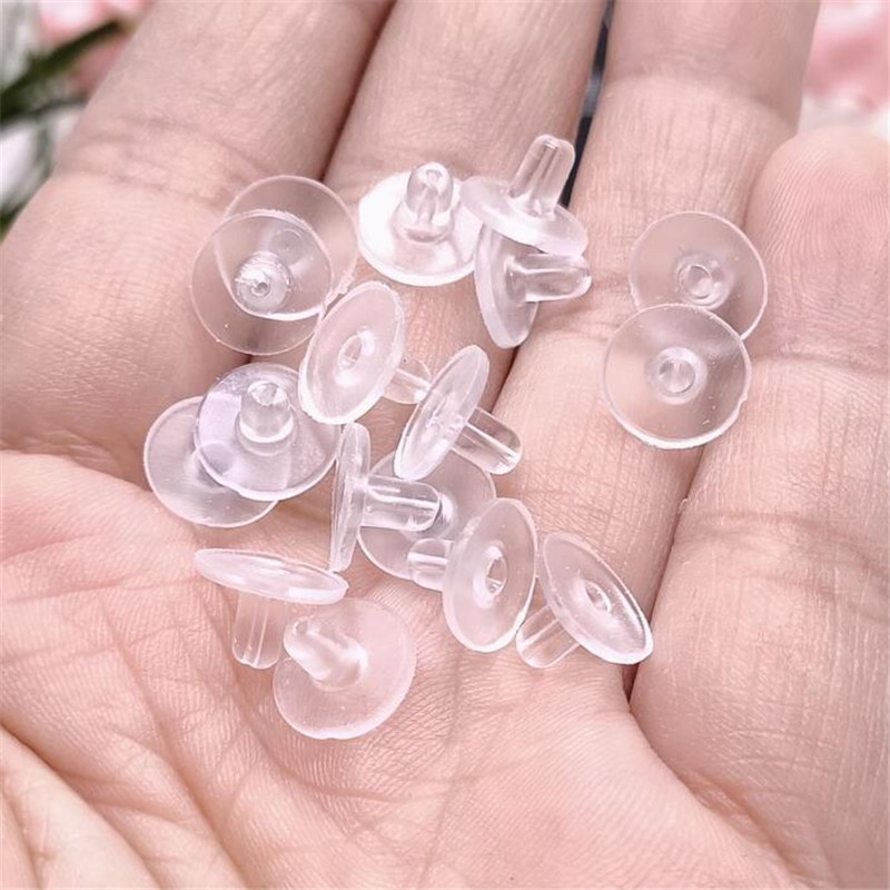 耳塞diy耳堵环保硅胶塞透明塑料耳钉堵头耳环防脱子弹头饰品配件