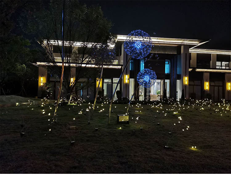 led萤火虫灯户外景观亮化防水会摇摆星星灯地插芦苇灯网红草坪灯