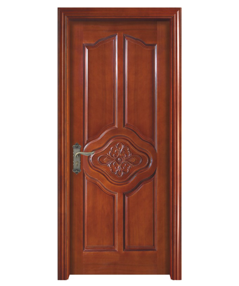 厂家供应实木复合烤漆门 雕花工艺套装门定制平开入户门室内门