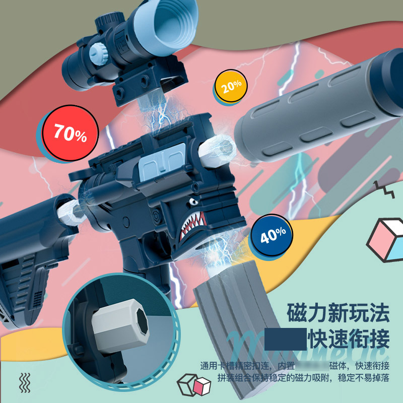 Luo Chen Disassembly Submachine Gun Toy Gun Electric Sound and Light Boy Disassembly M416 Children's Toy Magnetic Assembly Pistol