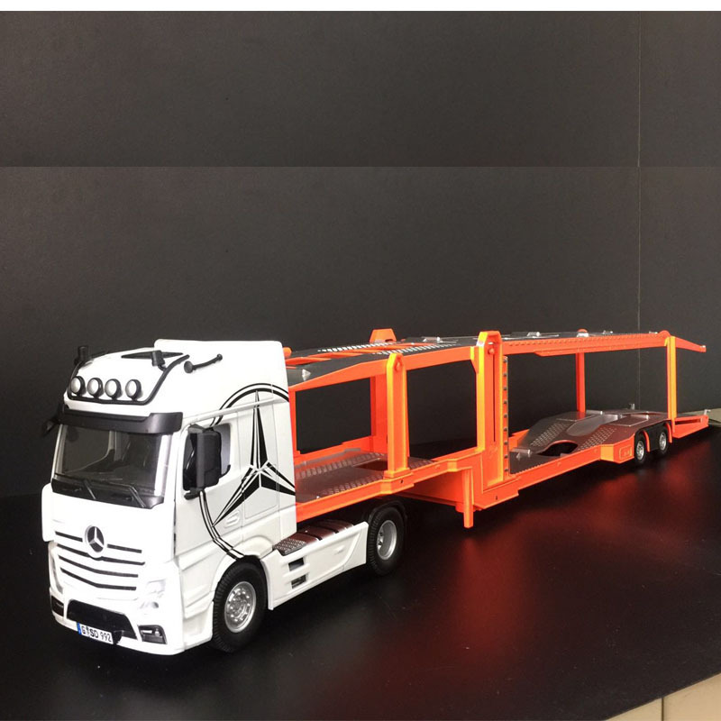 升辉1/32奔驰拖车合金大号轿运车汽车运输车玩具车大型玩具车873