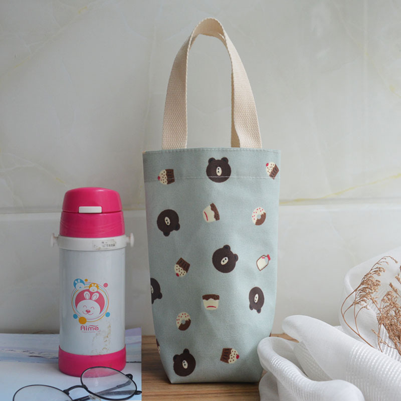 水杯袋子手提袋帆布带提绳便携水杯袋收纳焖烧杯袋防水大号小布袋