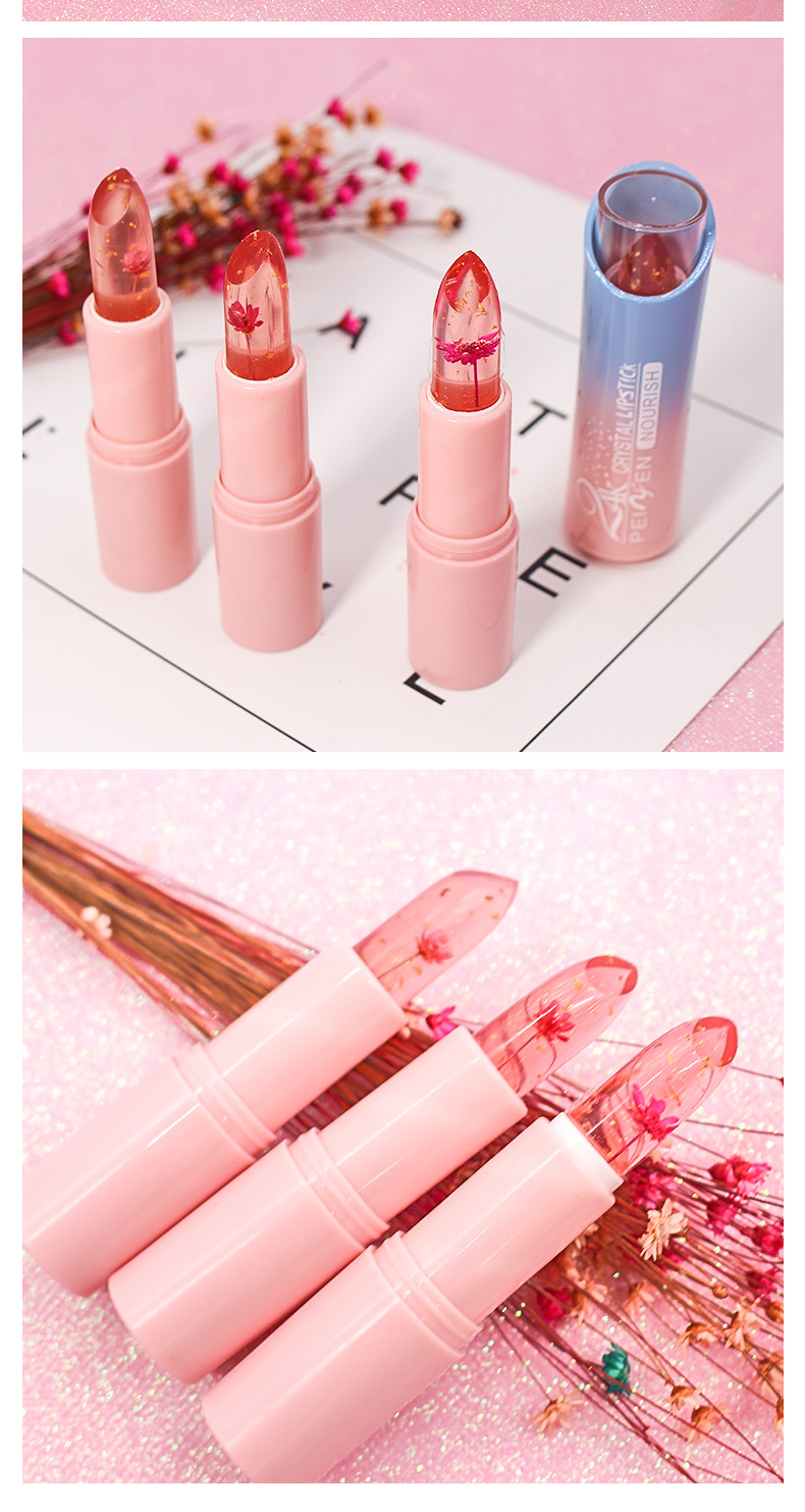 pnf佩妮芬金箔花瓣果冻温变口红 唇膏千人千色不掉色按压管