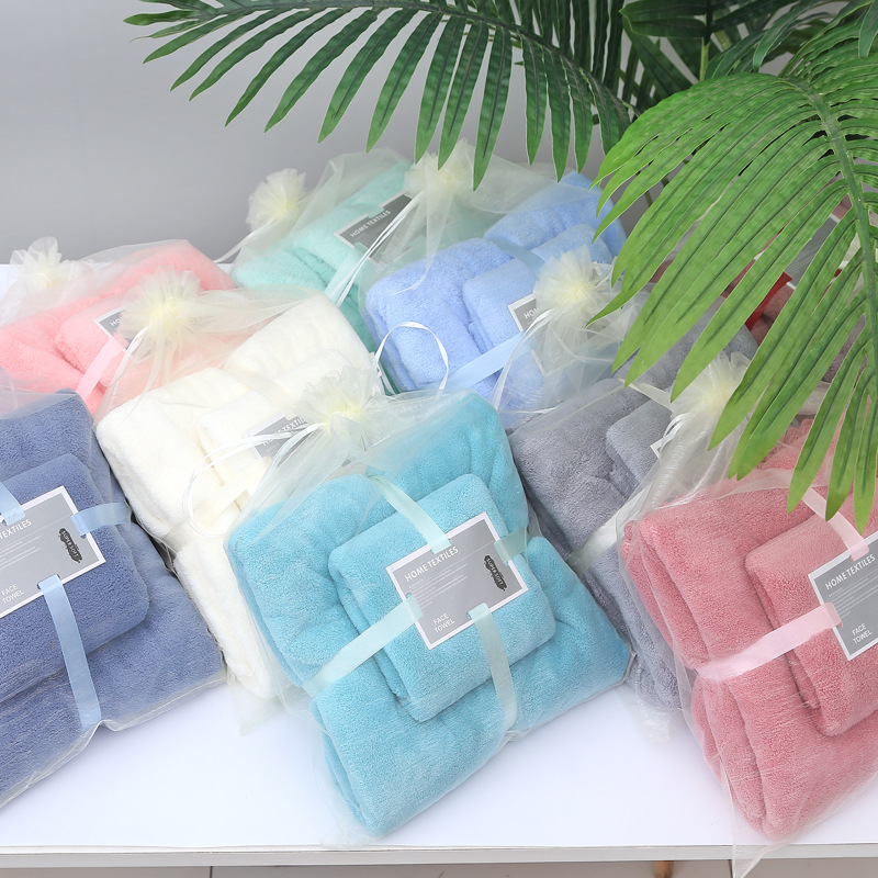 High Density Coral Fleece Towels Son and Mother Covers Gift Adult Beach Soft Microfiber Coral Fleece Live Broadcast