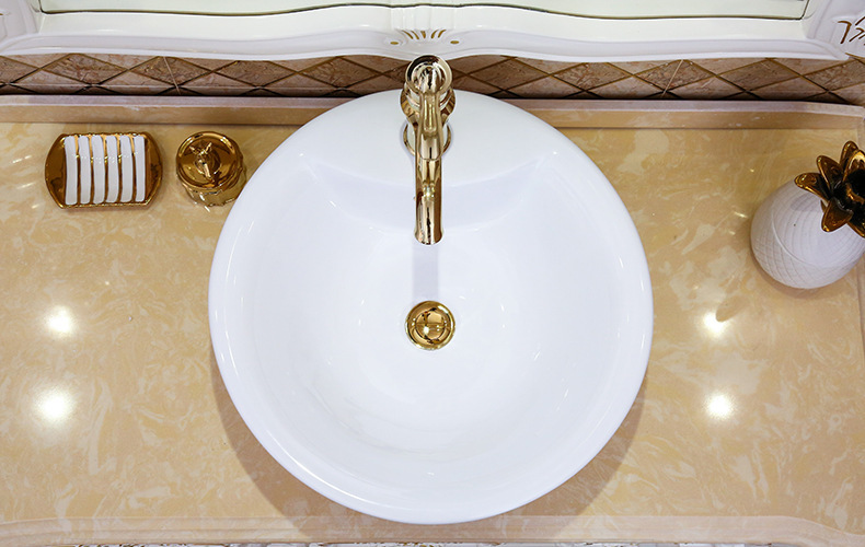 皇家凯迪卫浴洁具新款异形白色陶瓷洗手盆 批发圆碗形螺纹艺术盆