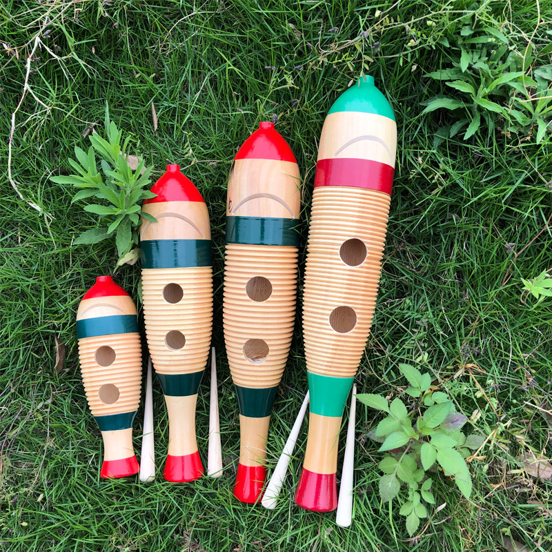 幼儿园音乐教室配置 鱼蛙 木质鱼蛙鸣筒 多种规格