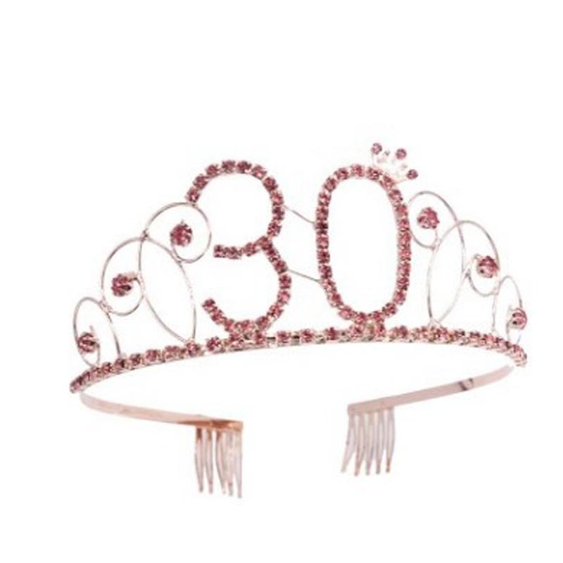 生日数字皇冠 21岁 30岁生日皇冠 玫瑰金生日派对金属皇冠