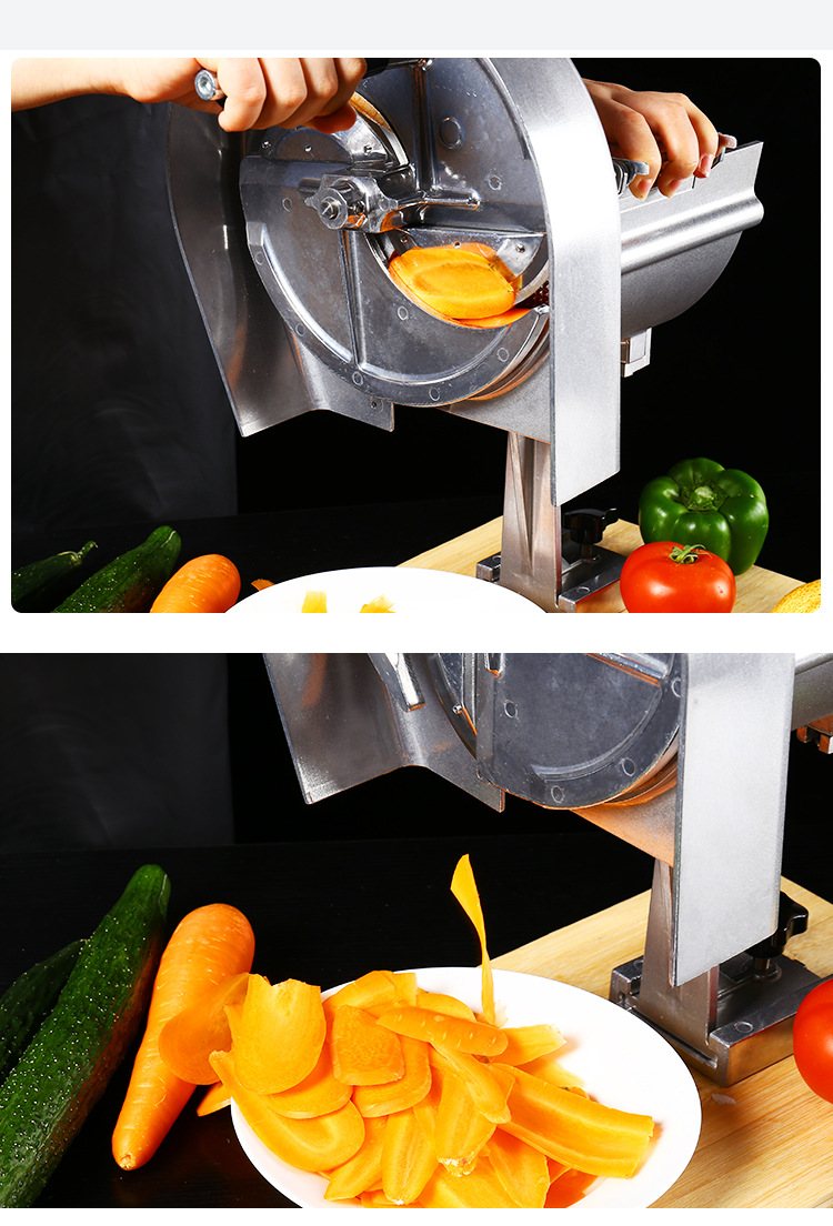 厂家批发食品级不锈钢果蔬切片机商用家用手摇水果土豆柠檬切片机